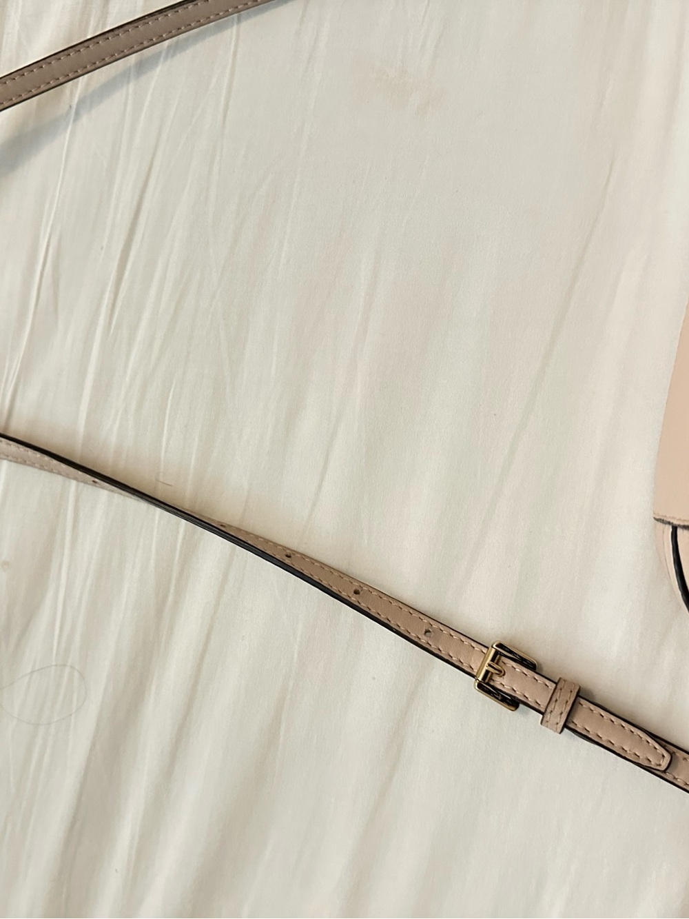 Michael Kors Beige Leather Crossbody Strap with Gold Hardware